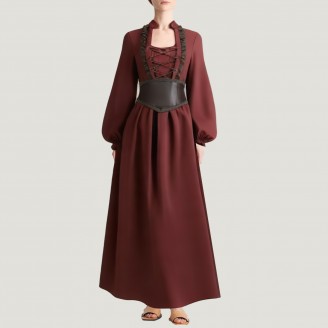 Women's long dress with a belt