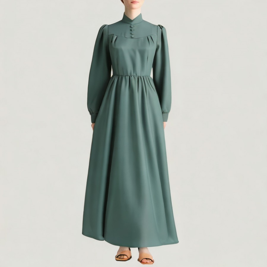 Classic Victorian style women's long-sleeved dress