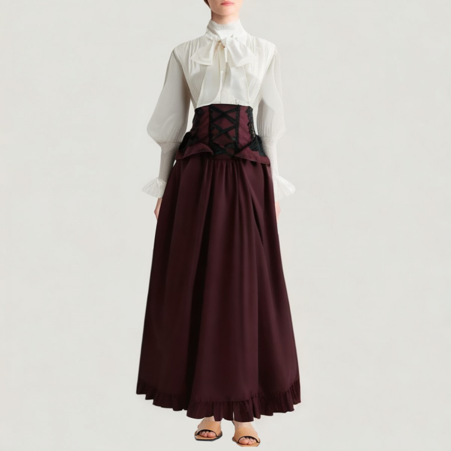 Victorian style women's two-piece ball gown