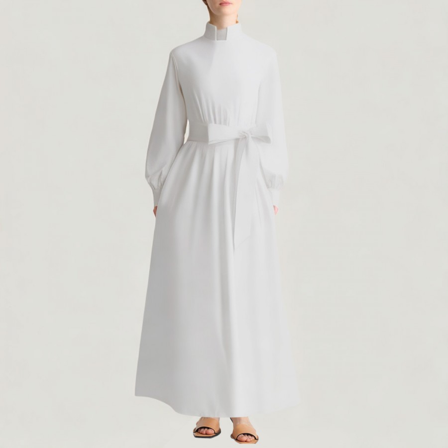 Medieval Gothic High-Neck Long-Sleeved Women's Dress