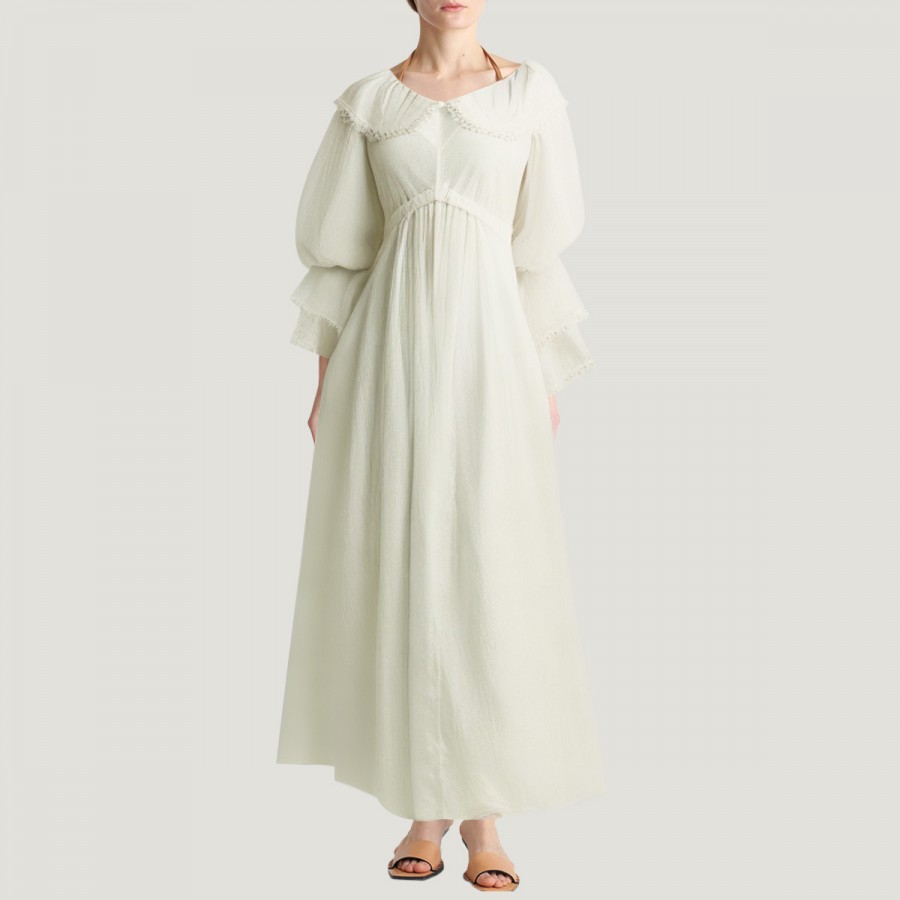 Sexy lace belted long dress