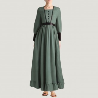 Victorian retro ruffled long-sleeved dress
