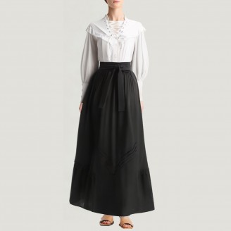 Victorian retro V-neck long-sleeved dress