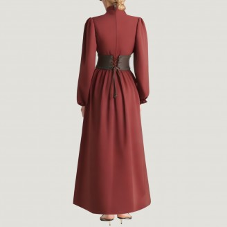 Women's long dress with a belt