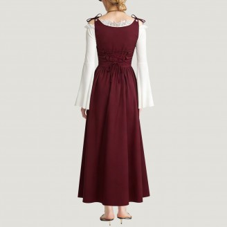 Medieval women's vintage belted long dress