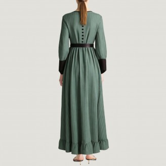 Victorian retro ruffled long-sleeved dress
