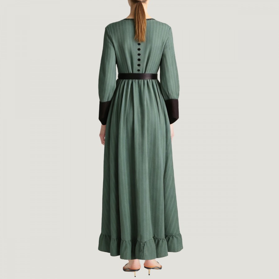 Victorian retro ruffled long-sleeved dress