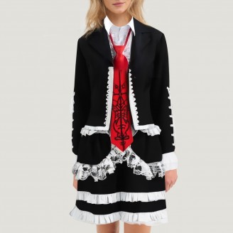 Gothic Lolita Black and White Cosplay Set