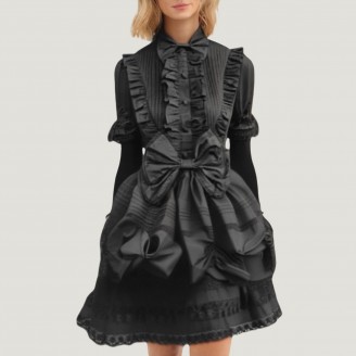 Black Gothic Lolita Multi-Layer Dress