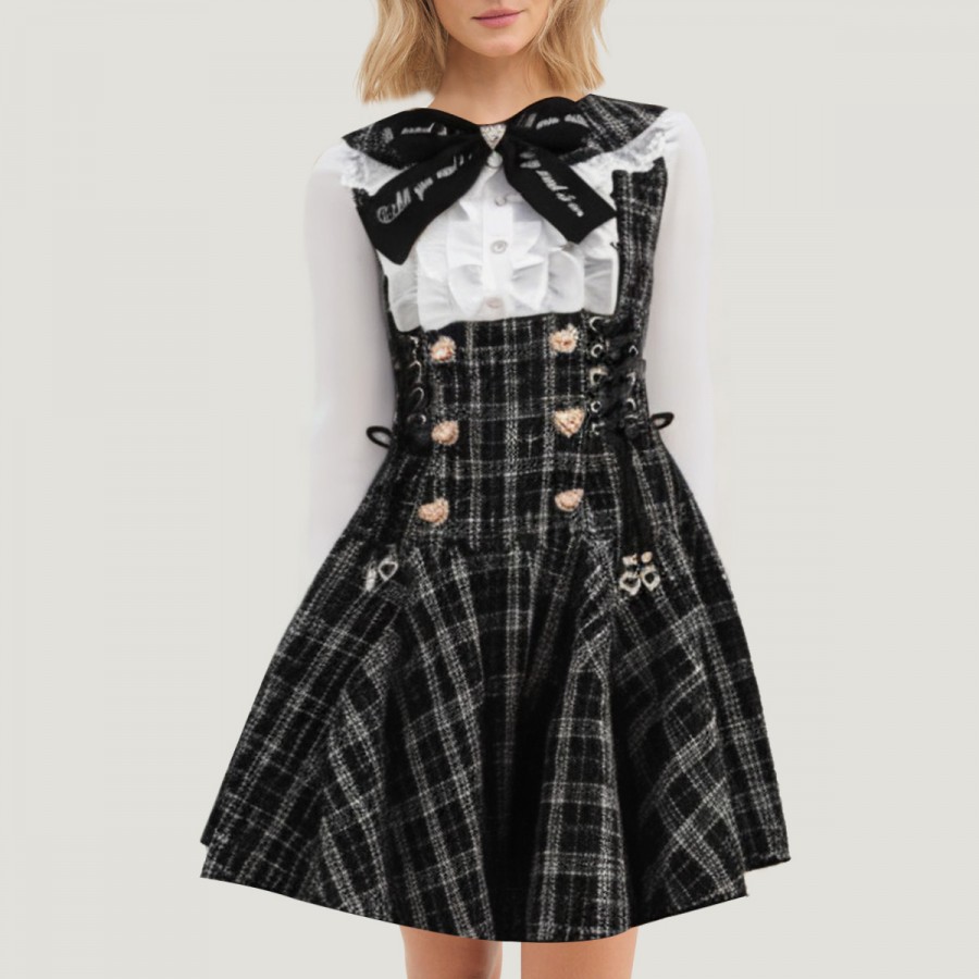 Japanese style Gothic Lolita ruffled dress set