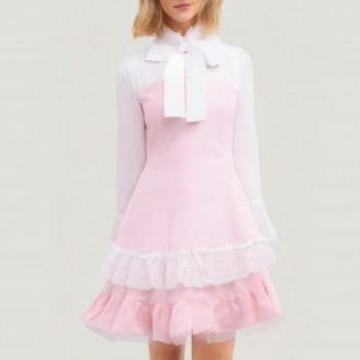 Pink Lolita Ruffled Dress