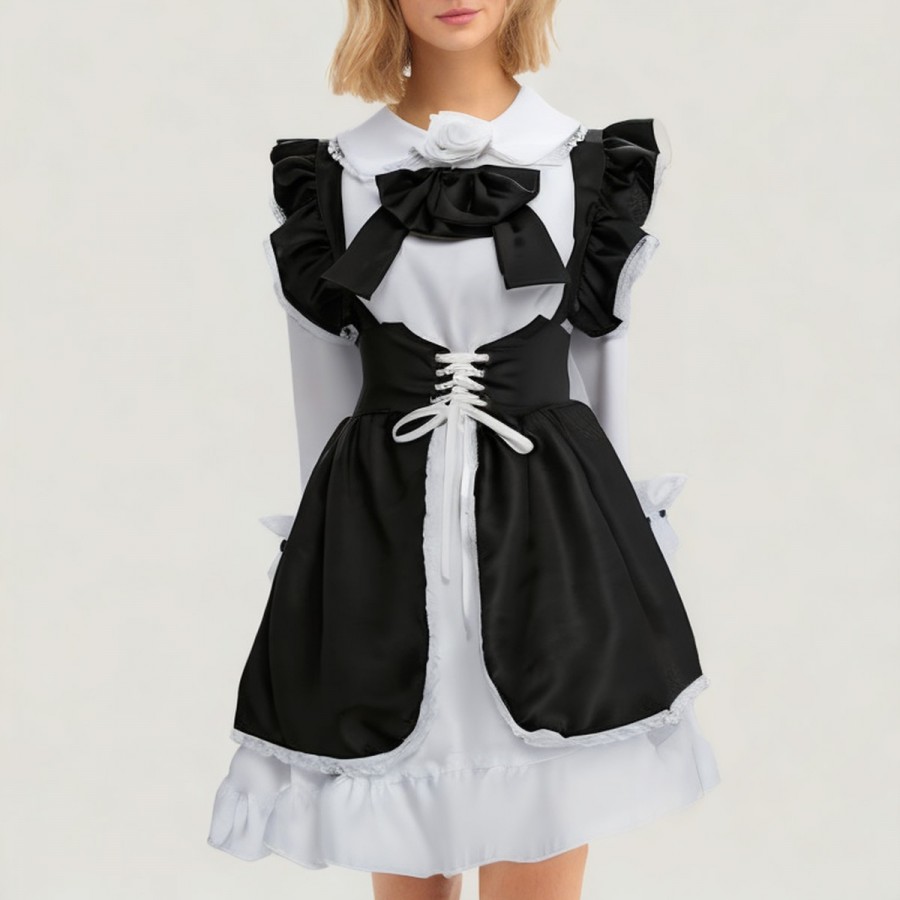 Classic black and white Lolita maid outfit