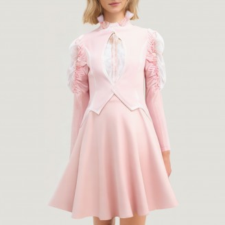 Evil Glinda-themed pink cosplay dress