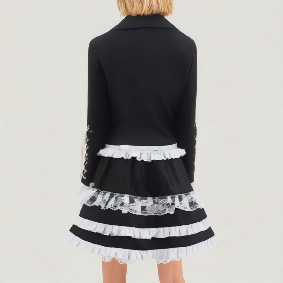 Gothic Lolita Black and White Cosplay Set