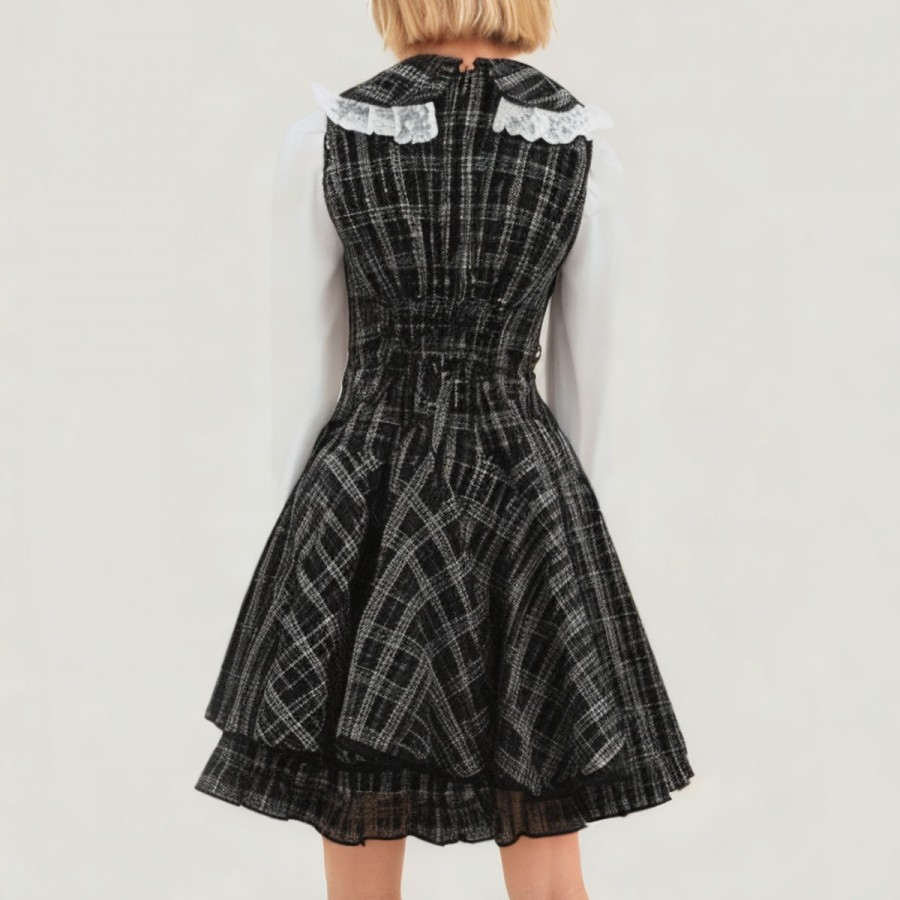 Japanese style Gothic Lolita ruffled dress set