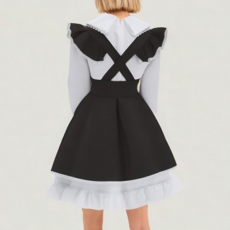 Classic black and white Lolita maid outfit