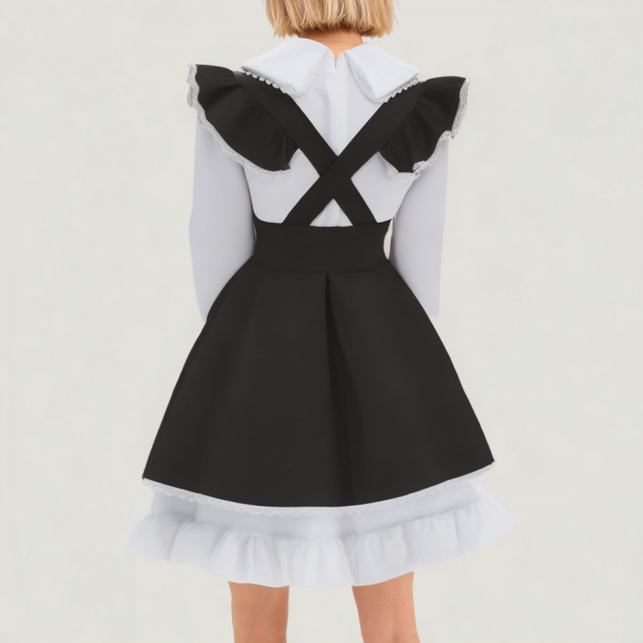 Classic black and white Lolita maid outfit