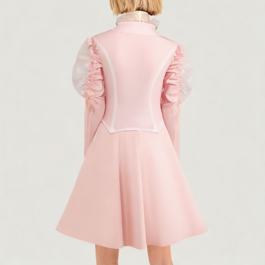 Evil Glinda-themed pink cosplay dress