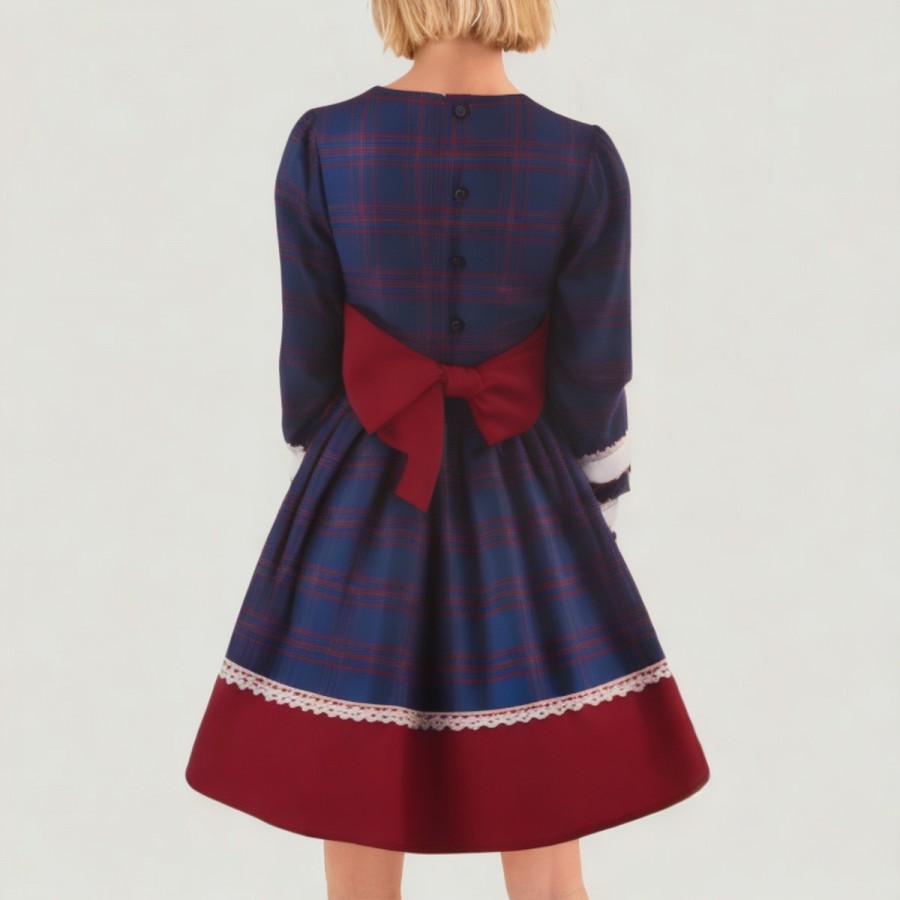 Girl's navy blue layered dress