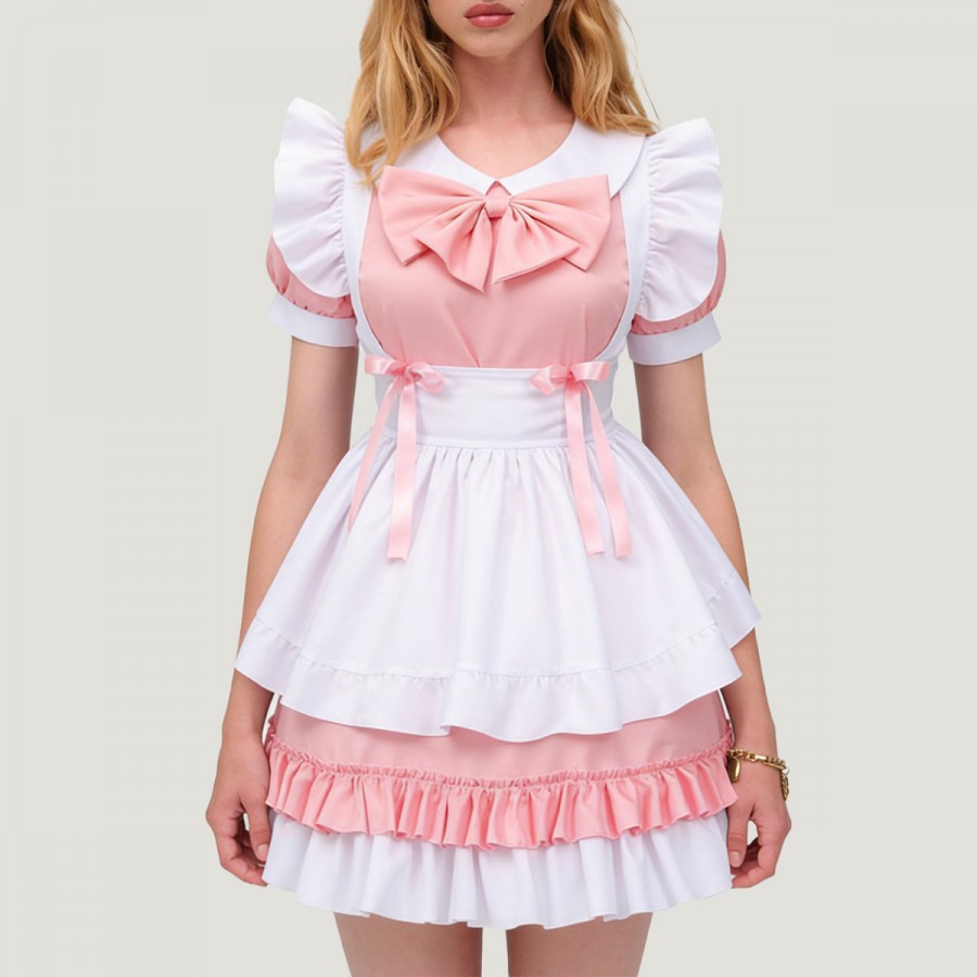 Sweet and cute anime-style French maid outfit for ladies