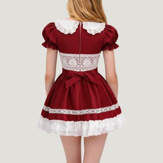 Burgundy Dream Lolita Short Dress