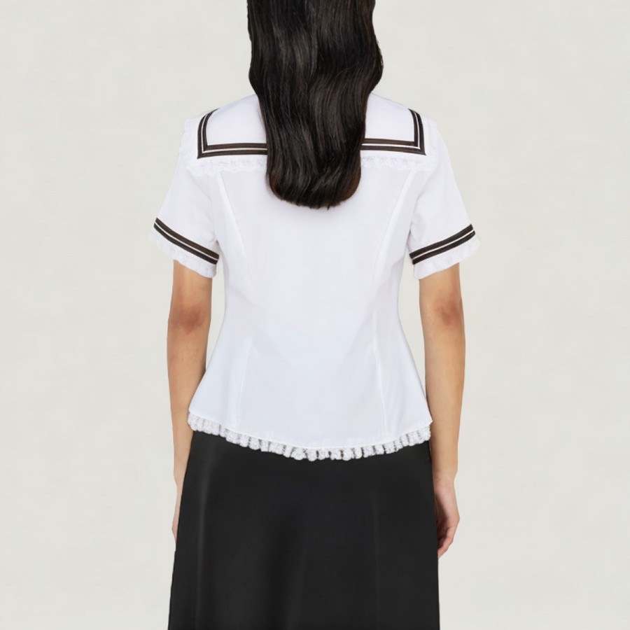 Ruffled bow Lolita short-sleeved shirt