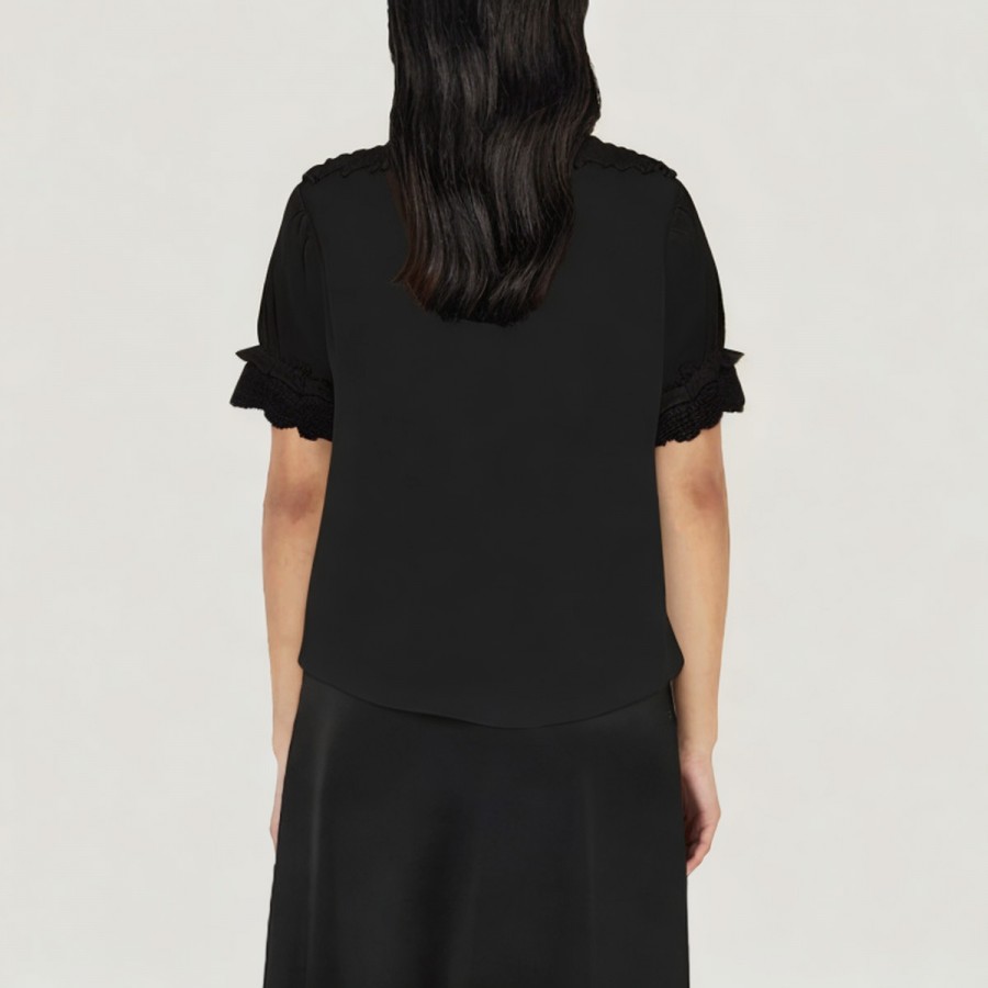 Sweet retro ruffled puff sleeve shirt