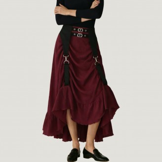 Women's high-waisted ruffle skirt