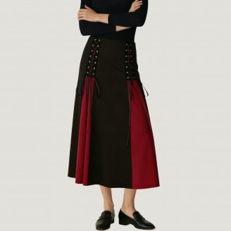 Victorian retro high-waisted A-line skirt