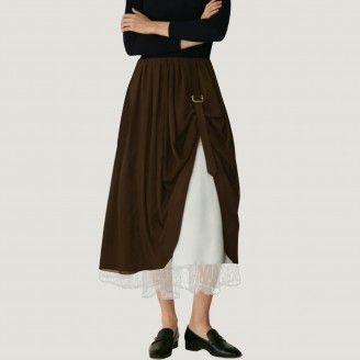 High-end eco-friendly casual puffy knee-length skirt