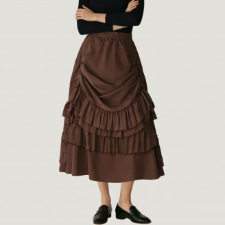 Ruffled Gothic belted dress