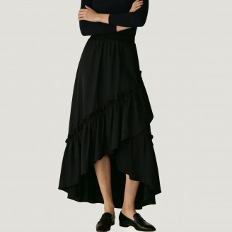 Renaissance-style high-waisted ruffle skirt