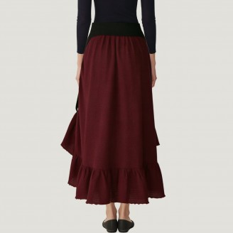 Women's high-waisted ruffle skirt