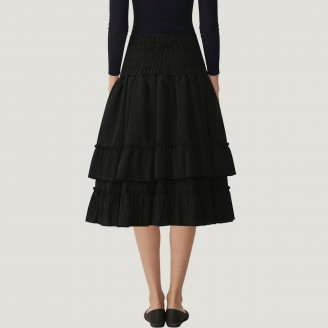 Gothic steampunk high-waisted lace pleated dress