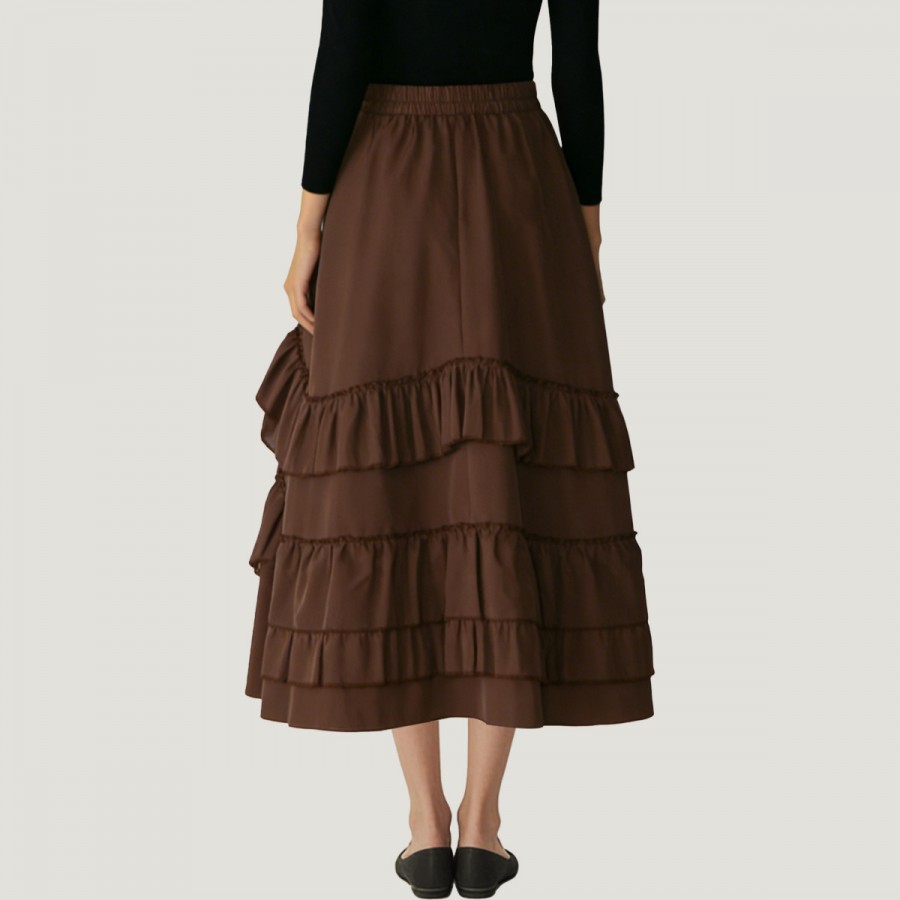 Ruffled Gothic belted dress